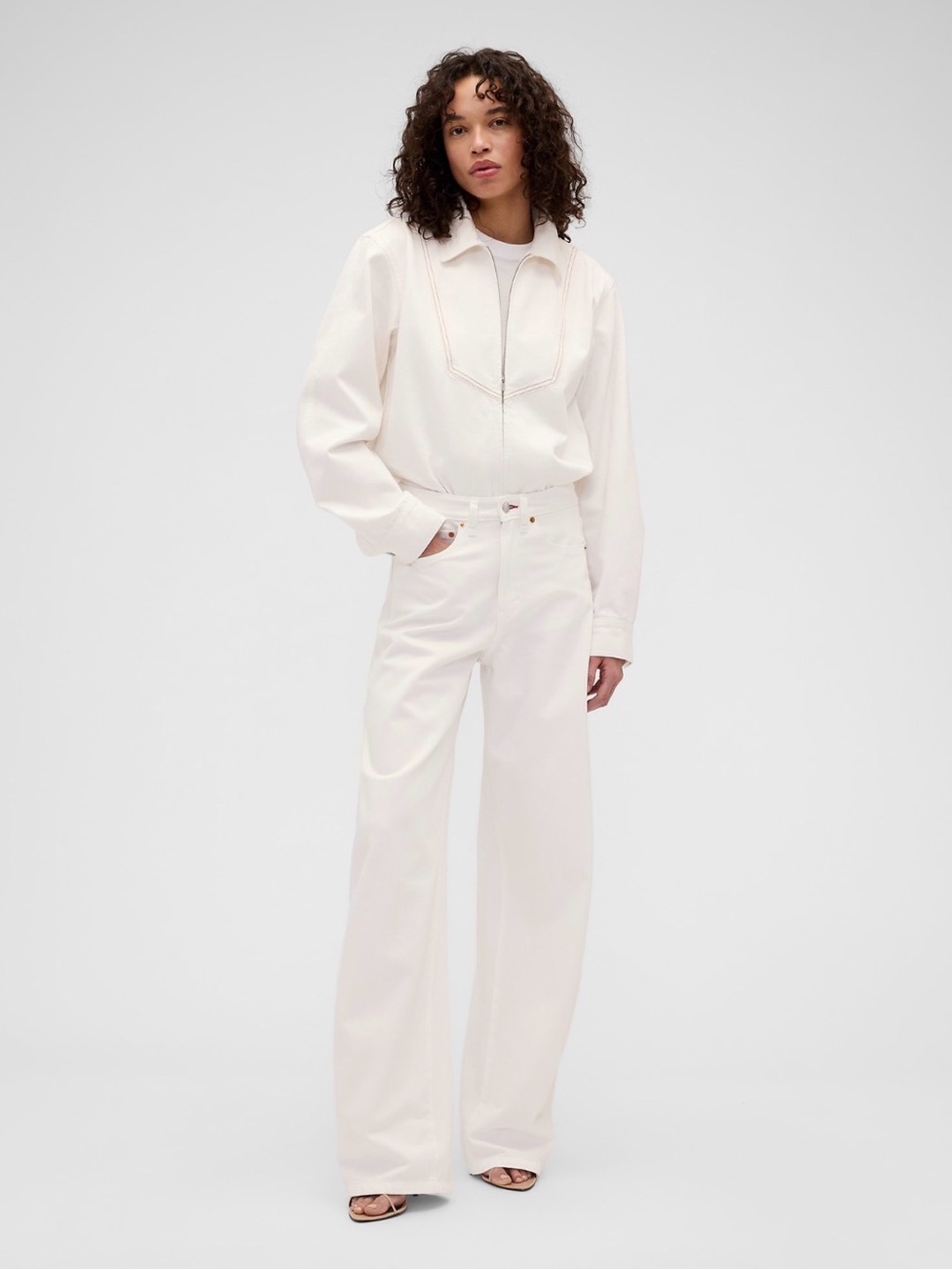 NWT Gap x Victoria Beckman Fresh White High Rise Arc Jeans Sz 28/8 (#902739)